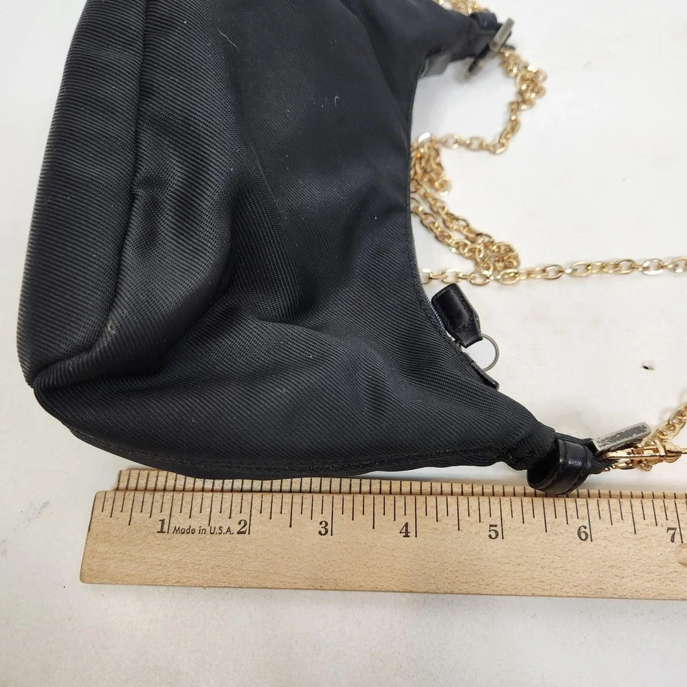 Vtg Y2K COACH Mini Mercer Hobo Bag Black Nylon Chain Strap Gold Hardware Purse